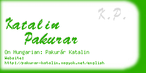 katalin pakurar business card